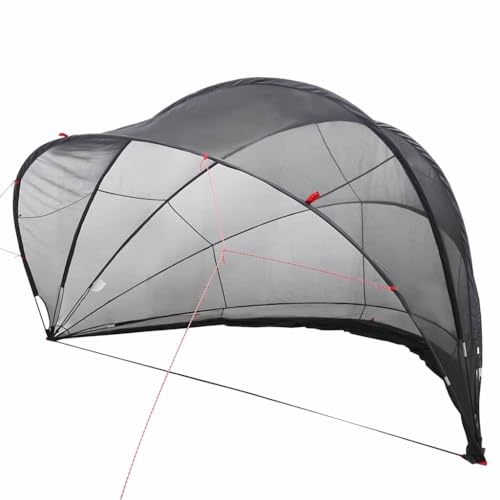 vidaXL Dôme de Piscine Noir 500 x 500 x 236 cm, Jardin et terrasse, dôme Moderne extérieur, auvent Anti-UV, Couverture de Piscine Pliable, Protection pour...