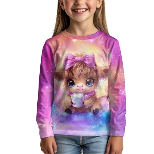 Image of WELLFLYHOM Long Sleeve T-Shirt for Boys Girls 3-16 Years Old Tee Tops Crewneck Pullover Shirts Fall Outfits