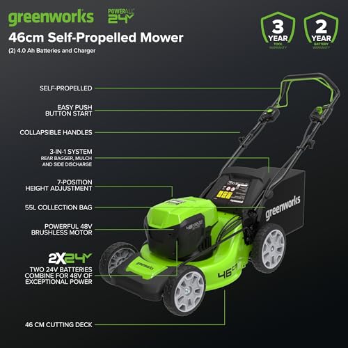 Greenworks 48V Self-Propelled 46cm Mower