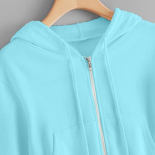 Hoodies for Women Zip Up Sweatshirts Cropped Hoodie Long Sleeve Workout Tops Jackets Fashion Teen Girls Y2K Clothes2