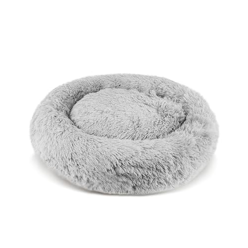 PATAM Cuccia Morbida, Lettino per Cani e Gatti a Ciambella Sfoderabile e Antiscivolo, Alaska Grigio, Large 71 cm