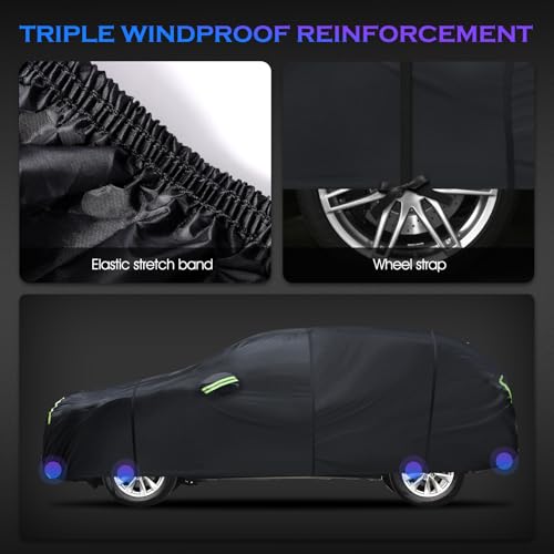 Image of Car Cover Custom Fit for Toyota RAV4 1996-2025,Honda CRV 1997-2025, 6 Layers Truck Cover Waterproof All Weather for Automobiles,Outdoor Full Exterior Cover,Rain, Sun, Wind Protection,Black