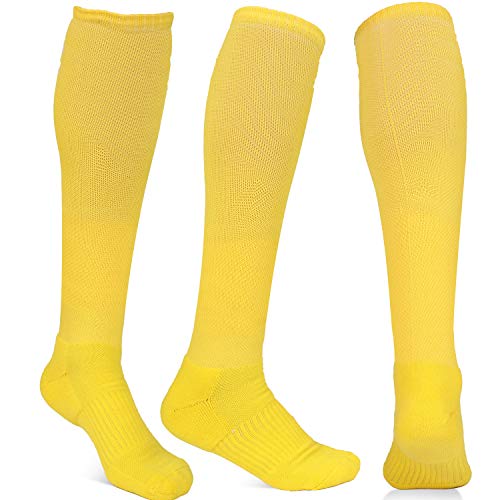 Athletic Over the Calf Compression Crew Socks for Mens and Boys - Black/Red/White/Yellow/Green