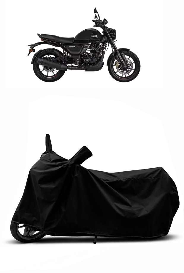 Image of Heavy Duty Waterproof Scooty & Bike Cover for Tvs Ronin 225 - UV Resistant, Dustproof & Rain Protection, All-Weather Outdoor Cover for Bikes & Scooty with Buckle Straps