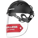 ARCCAPTAIN Face Shield for Grinding and Cutting, Full Face Impact Resistant Mask with Adjustable Ratcheting Headgear, Polycarbonate Visor, ANSI Z87.1 Certified for Industrial Work