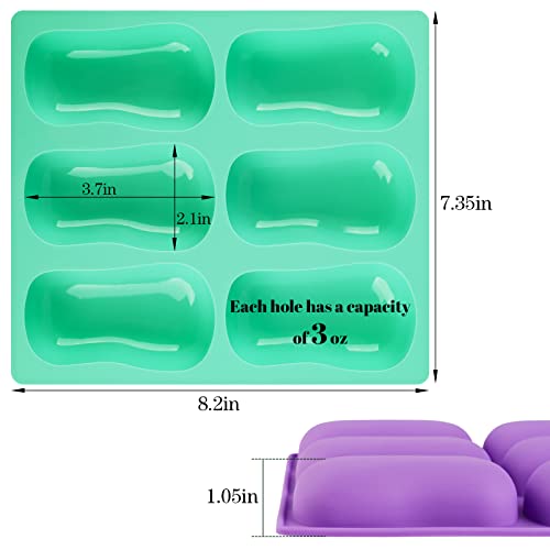 Image of Sakolla 2 Pack 6 Cavity DIY Silicone Soap Molds Classical Handmade Silicone Molds for Bath Bombs, Craft Soap Making Supplies