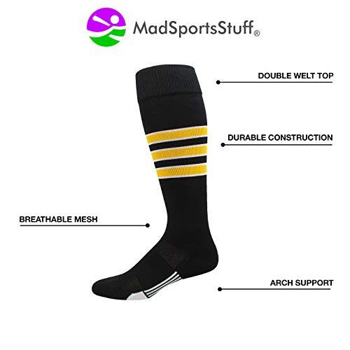 MadSportsStuff Gridiron 3 Stripe Football Socks (Multiple Colors)2