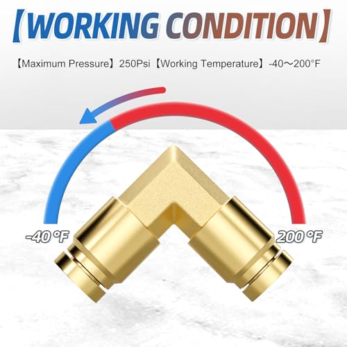 Image of TAILONZ PNEUMATIC 2PCS 1 /2 inch Tube OD DOT Elbow Out Pipe Air Fittings PV-1 /2,Push to Connect Fittings Air Brake Pipe Fittings for Cars、Trucks、Air Brake Systems、Etc.