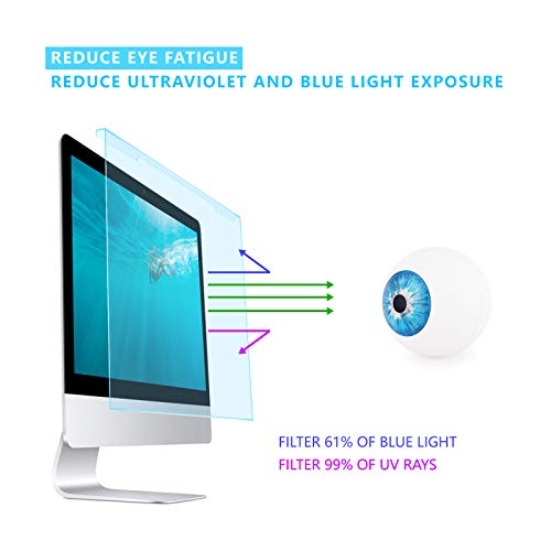 Blue Light Screen Protector For Computer Screen Blue Light Blocker, Anti Glare Computer Screen Cover, Blue Light Filter For 20, 21.5, 21.6, 22 Inch Diagonal Widescreen Monitor Frame Hanging Type #TOP2