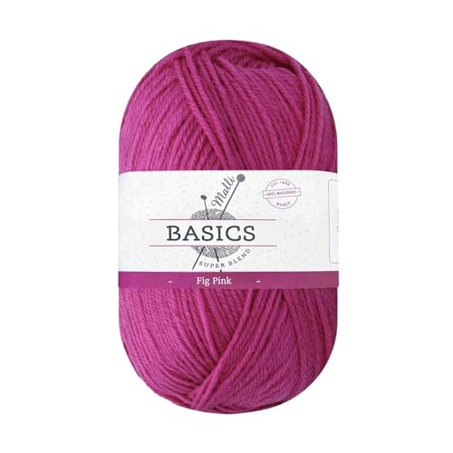 100g Malli Knitting Yarn 8ply Acrylic Crochet Craft Super Soft Fine Threat Ball (Fig Pink)