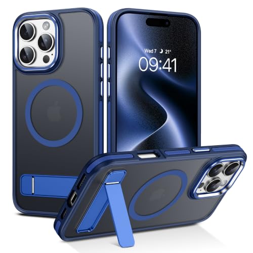 Coque iPhone 16 Pro Max antichoc fine avec anneau aimanté et béquille de maintien intégrée