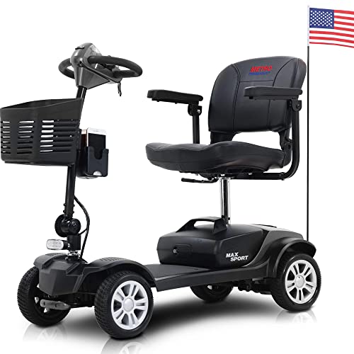 Metro Mobility 4 Wheel Powered Mobility Scooters for Seniors - 300 lbs Capacity Electric Scooter with Seat for Adults, Travel - Long Range Power Extended Battery & Comfortable Larger Legroom - Grey -  Metro Mobility USA LLC