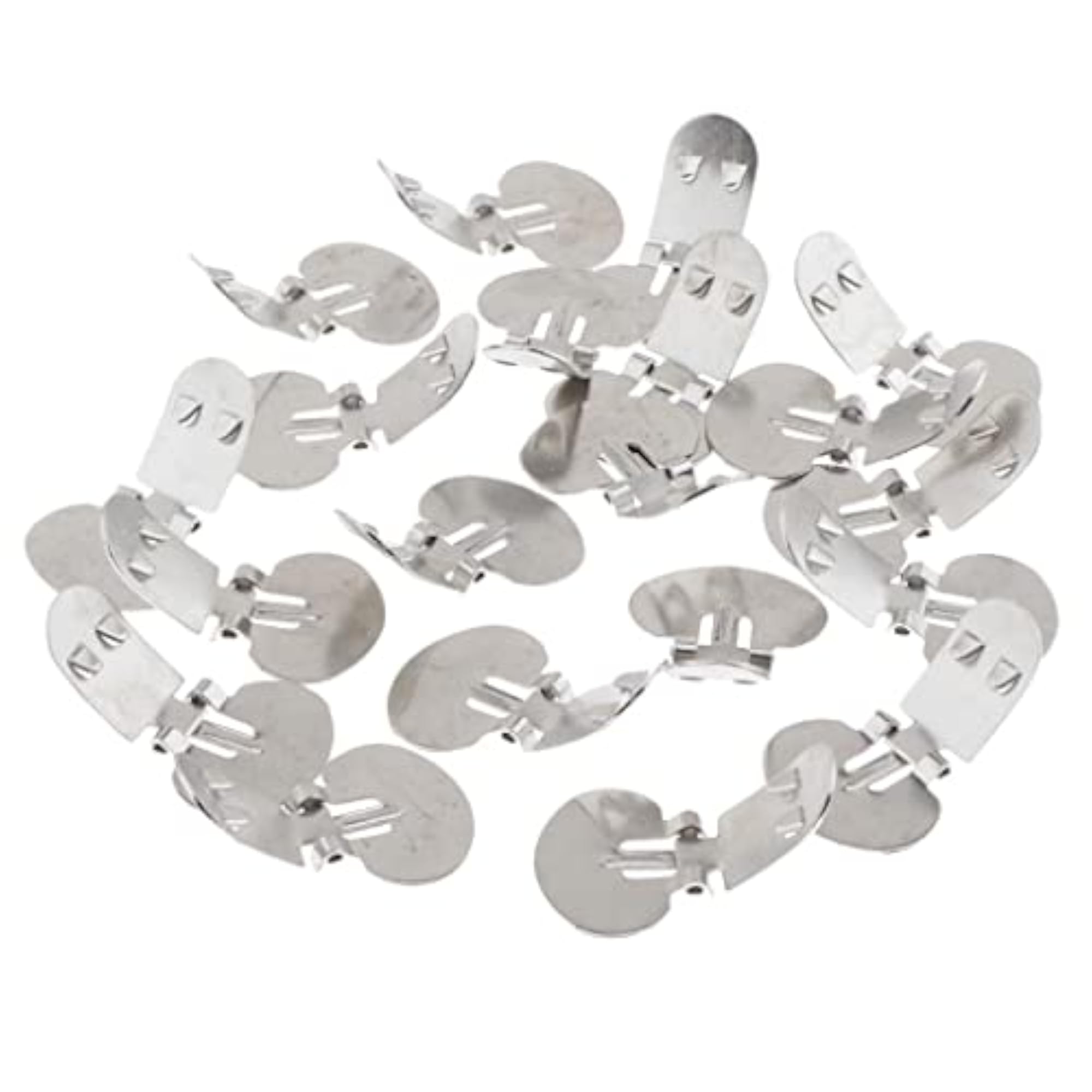 6x20Pack Stainless Steel Flat Blank Shoe Clips DIY Crafts