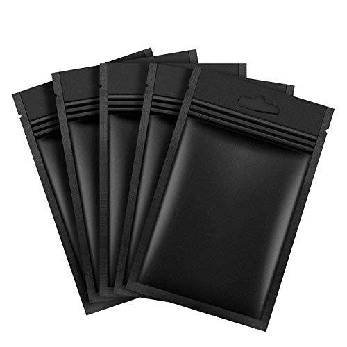 Preisvergleich Produktbild SODIAL 200 StüCk ReiVerschluss Verschluss Beutel Aluminium Folien Beutel, Flache Metallic Mylar Folie Flach Verschluss Aufbewahrungs Beutel für Lebensmittel (Schwarz)