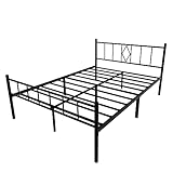 Emiosmt 14 Inch Bed Frame Full Size with Headboard and Footboard, Heavy Duty Metal Platform Full Bed Frame, Under bed Storage Space, Steel Slat Support, No Box Spring Needed, Easy Assembly, Black