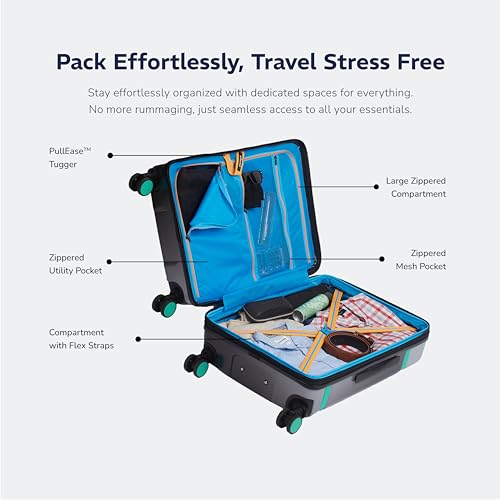 Image of Provogue Linea Hard-Sided PC 55 Cm Suitcase /Cabin Trolley Bag Small| Expandable Space with 8 Wheels Trolley Bags for Travel | Lightweight with TSA Lock | 3 Year Warranty (Galaxy Black)