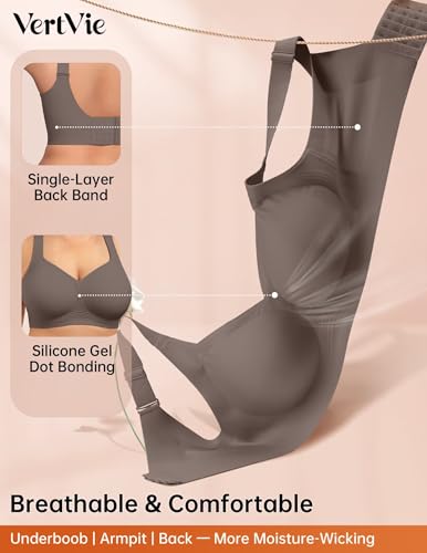 Image of Vertvie Jelly Bras for Women No Underwire Minimizer Support | Plus Size Older Lift, Full Coverage & Smoothing Back, Push Up, Separation & Supportive, Soft Comfy Seamless Wireless Bralette