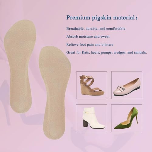 2 pares de plantillas de piel para tacones altos beige S 5-7 miniatura 5