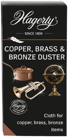 HAGERTY Copper, Brass and Bronze Duster, Polishing Cloth, Anti-rust Protection, for Vases, Copper Tableware, Decorative Items, Musical Instruments, Etc., 36 x 55 cm