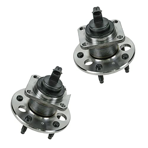 Image of TRQ 2 Piece Rear Wheel Bearing & Hub Assembly Set Compatible with 2000-2005 Buick Lesabre 2006-2011 Lucerne 1997-2005 Park Avenue 1991 Reatta 1991-1999 Riviera 1991-1992 Cadillac Allante DeVille DTS