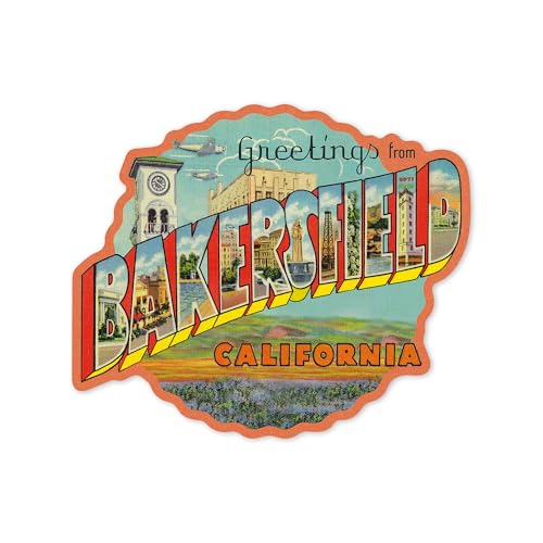 Die Cut Sticker Bakersfield, California, Greetings, Vintage Halftone, Artwork Vinyl Sticker, (Waterproof Decal for Cars, Water Bottles, Laptops, Coolers), Small Die Cut Sticker Bakersfield, California, Greetings, Vintage Halftone, Artwork Vinyl Sticker, (Waterproof Decal for Cars, Water Bottles, Laptops, Coolers), Small