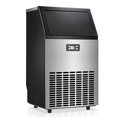 Countertop Ice Maker Nugget Pebble Ice Maker Machine Portable Chewable Compact Mini Ice Chip Maker Nugget Machine Produce 26lbs per Day Bullet Soft Ice Cube Fruit Juice Ice, Silver SMETA
