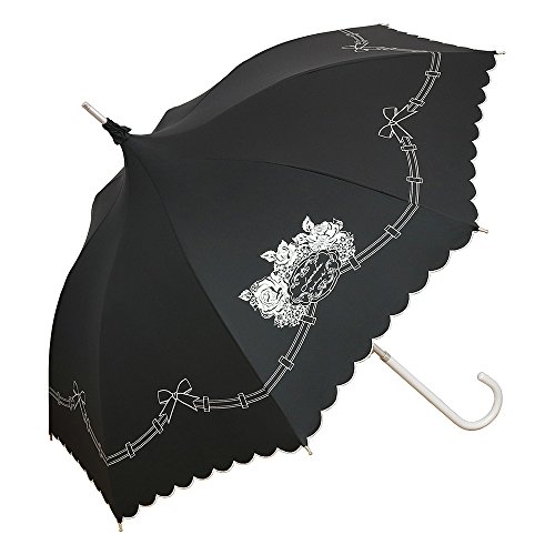 Lumiebre 日傘 ブラック 55cm シャルロッテガーデン 8本骨 UVカット 0102-17015