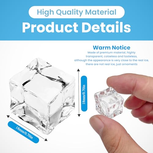 Cubitos de hielo falsos plásticos transparentes 120 pcs miniatura 3
