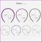 Fashion Headbands for Women Girls Headband Set, 7pcs Pearl Headband Floral Hair Bands Padded Headbands for Women Vintage Wide Head band (Purple) - Image 6