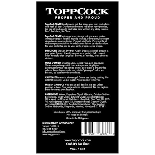 Toppcock Proper And Proud TCSLVRCLS90 Classic Toppcock Silver Leave-On Hygiene Gel thumb #3