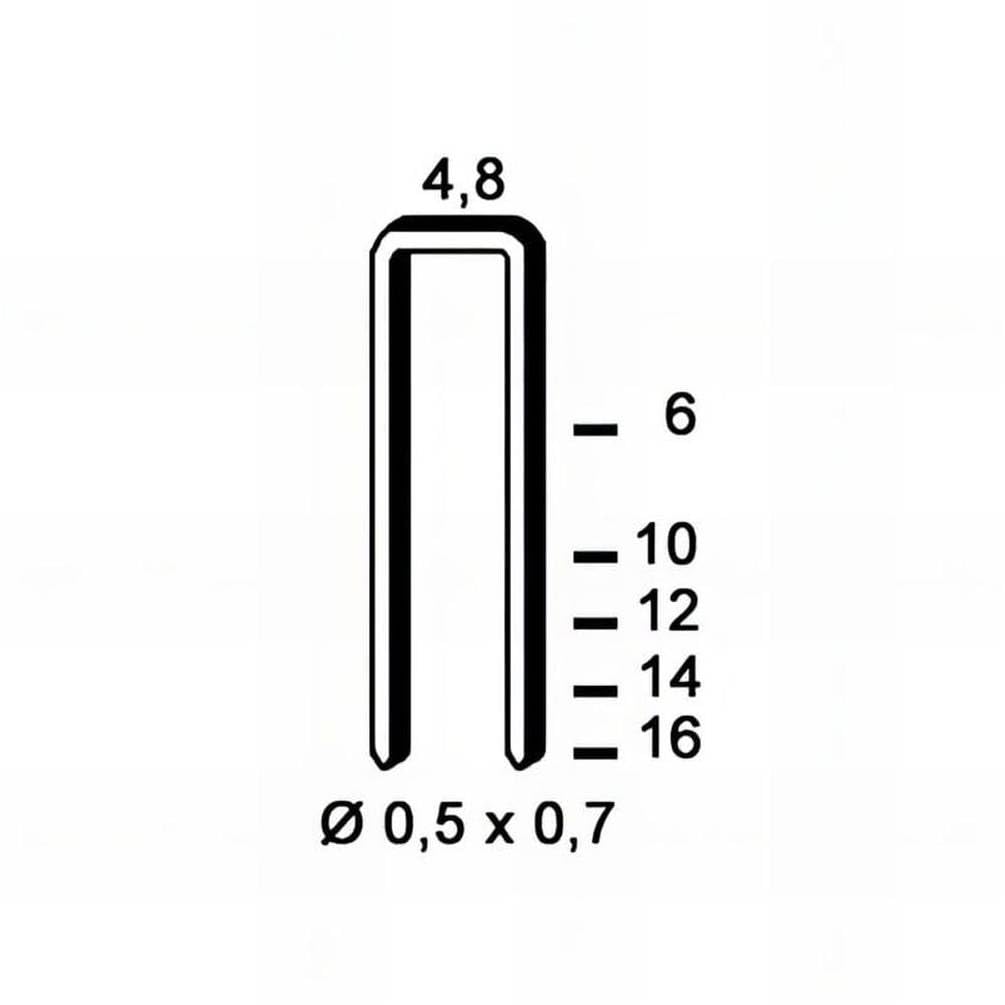 D-Work 14.000 grapas galvanizadas U-16-4.8x16x0.5x0.7 mm