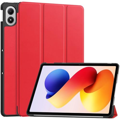 Smart cover rouge Xiaomi Redmi Pad 2 Pro étui rabat pour le bureau