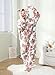 Focupaja Women's Fuzzy Pajamas Hooded Adult Onesie Zipper Warm Fleece Printed One Piece Winter Sleepwear Christmas Loungewear XL