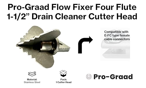 Pro-Graad Drain Cleaner Plumbing Snake Cutter Head