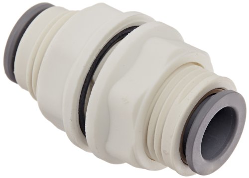 Legris 6316 60 00WP2 LIQUIfit Push-to-Connect Fitting, Inline Bulkhead Union, 3/8