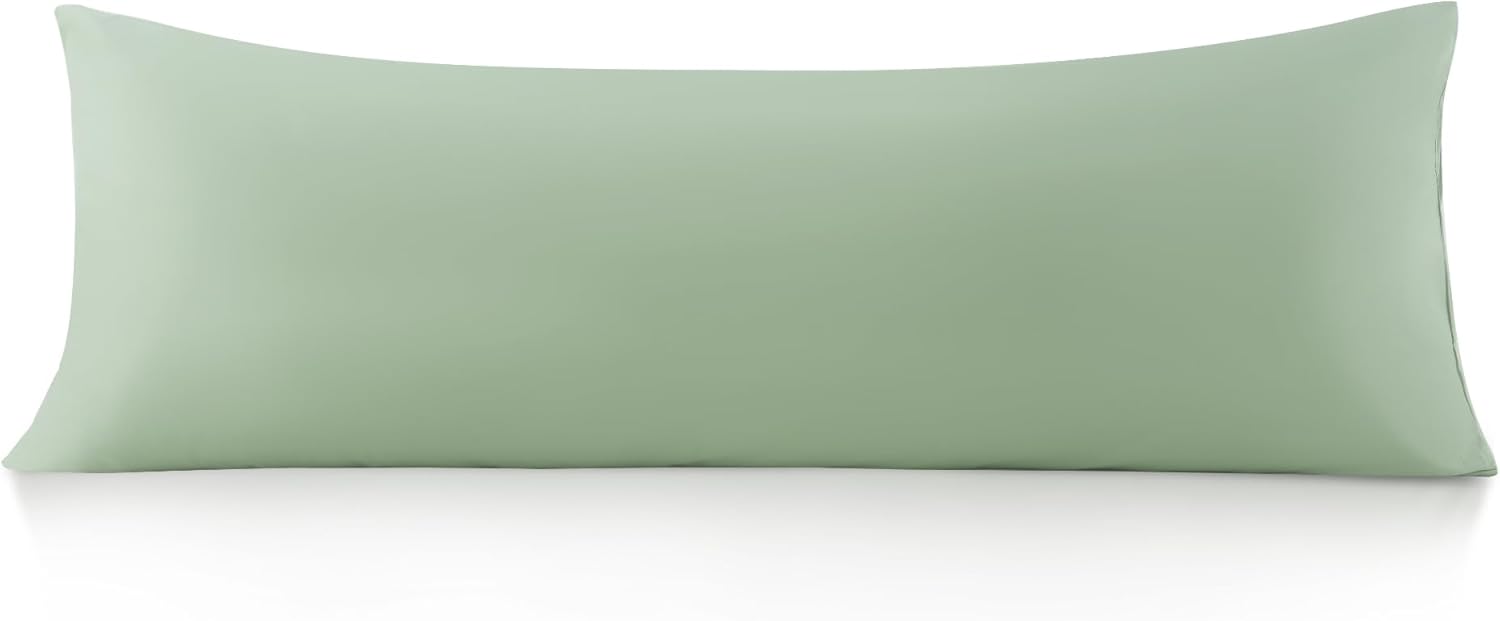 Oubonun 100% Cotton Body Pillowcase 800 Thread Count 21x54 Sage Green - Breathable Moisture Wicking Hotel Luxury Cover All Seasons