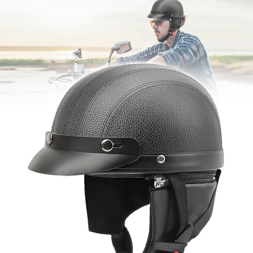 Casque moto rétro jet avec cache-oreilles pour scooter - 3