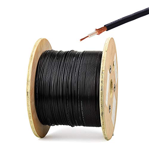 Superbat RF RG174 Coax Coaxial Cable Black 50 Ohm Mini Rg-174 Bare for Radio Cable Or DIY Antenna Wire 17ft