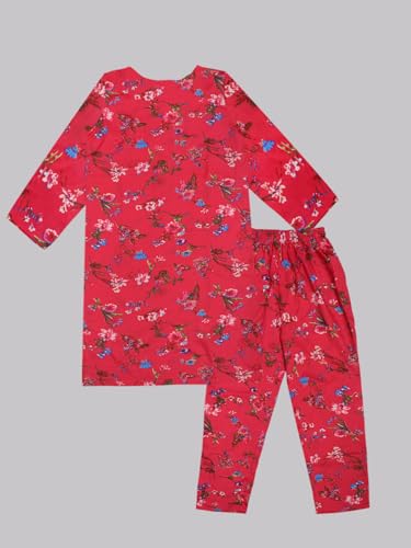 Image of A.T.U.N. (ALL THINGS UBER NICE) Girls Printed 3 /4 Sleeve Kurti and Pant Set | Stylish Traditional Ethnic Wear Salwar Suit Set for All Ocassions