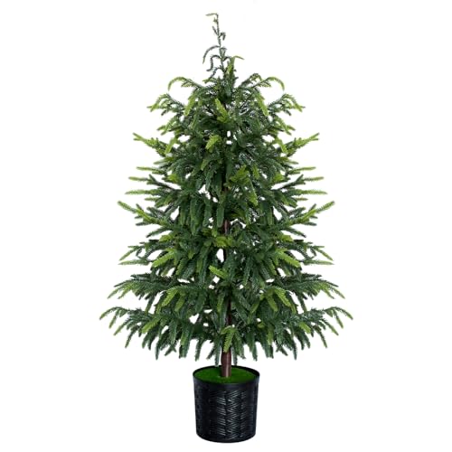 3FT Christmas Artificial Norfolk Pine Tree, Faux Potted Plants for Front Porch Christmas Indoor...