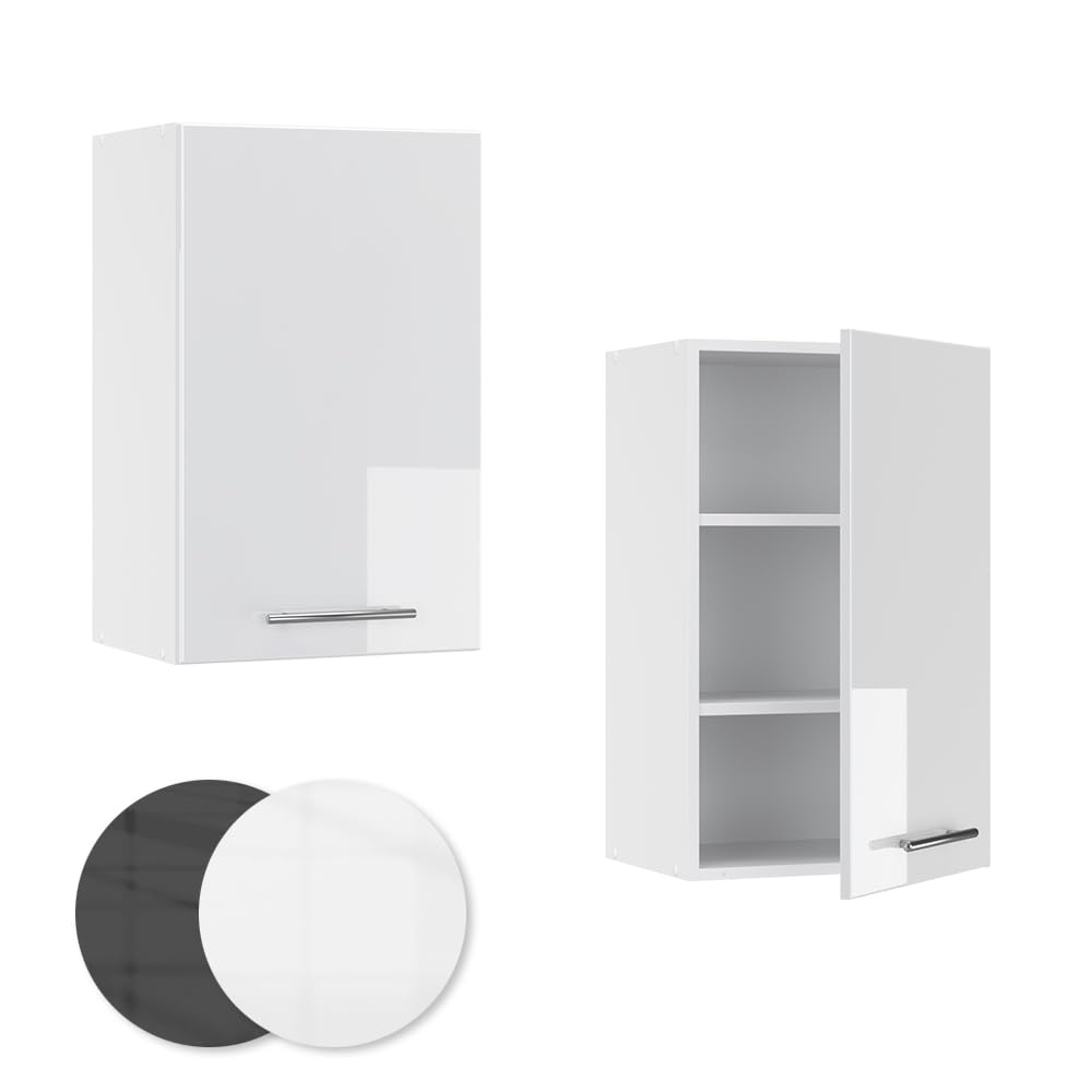Vicco Badschrank Fame-Line, Weiß Hochglanz, 45 x 72 cm, wandhängend zur Aufbewahrung von Badezimmerutensilien