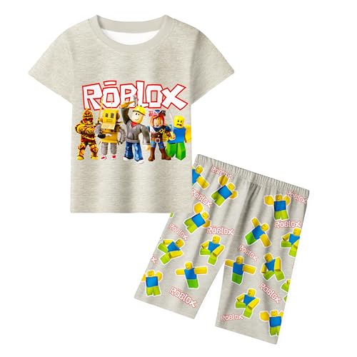 Yovova Pyjamas Boys Pjs Kids Sleepwear Girls Pajamas Short Sleeve Top Pants For 5-12 Years