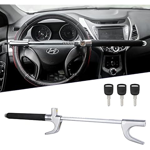 Car Steering Wheel Lock Anti Theft,Car Lock Anti-Theft Device,Universal Fit for Van/Truck/SUV,Adjustable with 3 Keys Cover