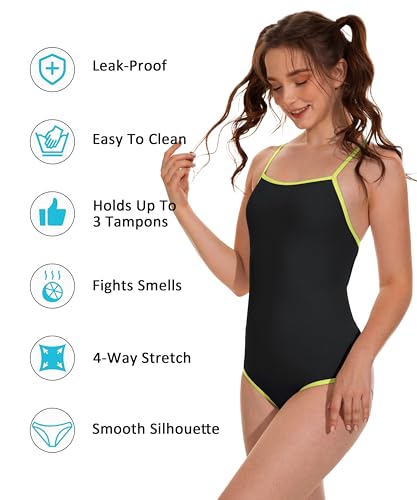Image of Beautikini Period Swimwear - One Piece Bathing Suit Menstrual Leakproof Swimsuit for Teen Girls and Women