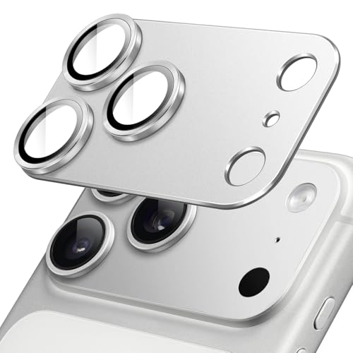 JETech Kameraschutz für iPhone 17 Pro Max 6 9 Zoll Volle Abdeckung 9H Gehärtetes Glas Ring Abdeckung Matt Metallplatte Hat Keinen Einfluss auf die Hülle 1 Stück (Silber)