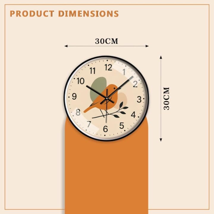 Image of TEKCOOL Wall Clock 12 inch Silent Quartz Decorative Wall Clock Non-Ticking Classic Digital Clock Battery Operated Round Easy to Read Handheld Complete Home /Kitchen /Bedroom(410);