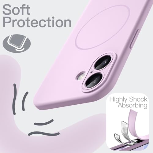 Image of JETech Magnetic Silicone Case for iPhone 17, Purple | Compatible with MagSafe, Silky Soft Touch, Full Camera Lens Protection, Shock Absorbing Phone Cover