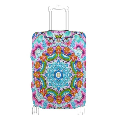 Joisal Luggage Protector Cute Suitcase Covers Mandala Aqua Personalized Cartoon Travel Luggage Accessories, M, Fits 22-24 Inch Case