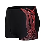 Zeiyignr Men's Rash Guard Swim Shorts Compression Swimming Jammer Cool Quick Dry Active Swimsuit Workout Shorts Sports Tights Black