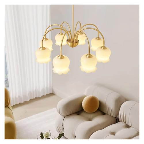 Modern Cream Style Flower Copper Chandelier Simple Lily of The